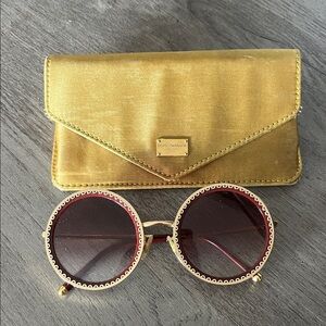 Dolce & Gabbana Gold Sunglasses with Case